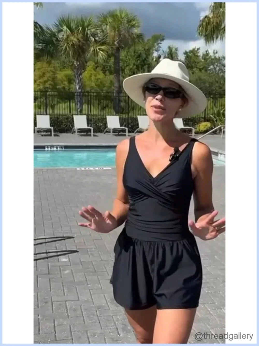 Women's One Piece Swim Romper Tummy Control V-Neck with Shorts and Pockets